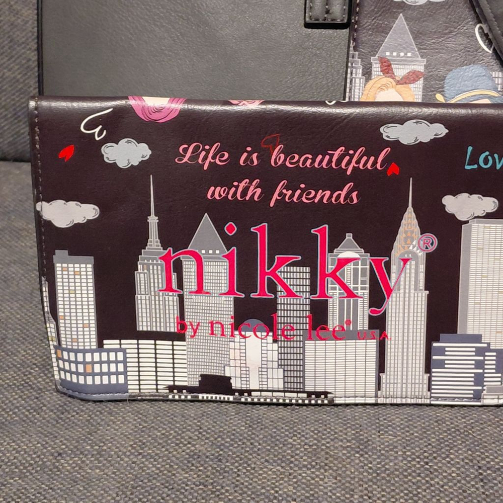 Women's Nikky by Nicole Lee Gray Pink Tote Bag One Size - Picture 3 of 6